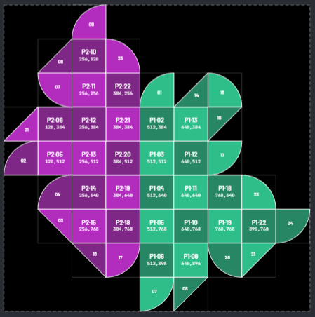 Crown, pixel map view from LEDraw
